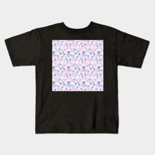 PINK AND BLUE HIBISCUS TROPICAL FLOWERS Kids T-Shirt